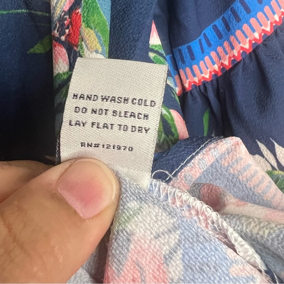 Jealous Tomato Small Women's Off Shoulder Boho Bell Sleeve Top Blue Floral EUC - Picture 7 of 8